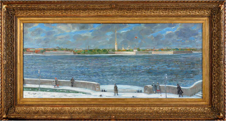 Кучумов Василий Никитич. Вид на Петропавловскую крепость. Неожиданный снег